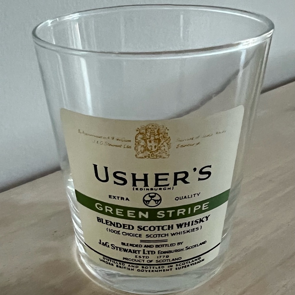 Usher's Green Stripe Whisky Glass